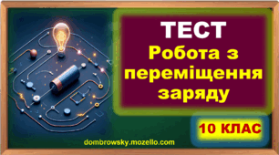 Тест по темі: «Робота з переміщення заряду в електростатичному полі. Потенціал» 