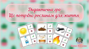 Дидактична гра "Що потрібно рослинам для життя"