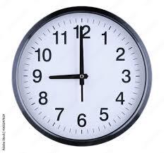 Wall clock isolated on white background. Nine oclock фотография Stock | Adobe Stock