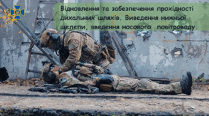 Відновлення та забезпечення прохідності дихальних шляхів. Виведення нижньої щелепи, введення носового  повітроводу.