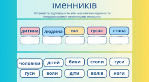 "Неправильна множина іменників" 6 клас