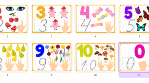 Картки для вивчення чисел 1-10