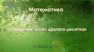 Математика.Старша група. "Утворення та запис чисел другого десятка"