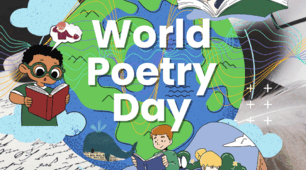Тематична розтяжка А4 "World Poetry Day" для оформлення в школі чи садочку Англійська мова