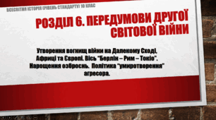 Презентація на тему "Утворення вогнищ війни"
