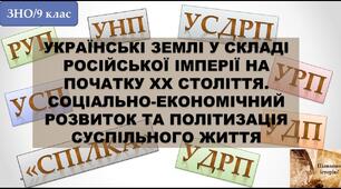Тестові завдання за ІІІ чверть для підготовки до тематичного контролю. Західноукраїнські землі  у  складі Австро-Угорщини в  другій половині XIX  ст. Українські землі у  складі Російської імперії на початку XX  ст.