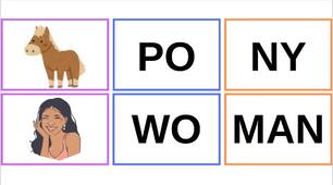 Англійська мова | Worksheet Matching V/CV open syllables with two-syllable syllables