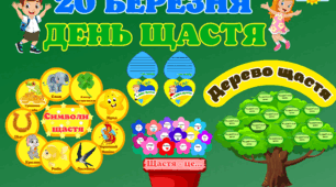 Комплект матеріалів "День щастя" (ОНОВЛЕНИЙ).#День_щастя.Вправи - "Дерево щастя"."Символи щастя"."Щастя це... Листівка - "Що для мене означає щастя"
