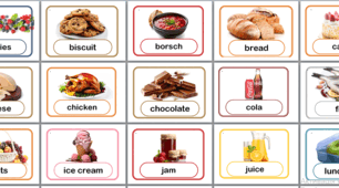 Картки з англійської мови на тему "Їжа". Flashcards "Food".