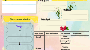 Робочий аркуш з теми "Утворення боліт"