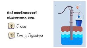 Презентація на тему: "Які особливості підземних вод", 6 клас НУШ