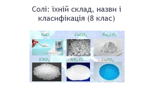 Солі: їхній склад, назви і класифікація (8 клас)