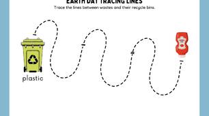 Англійська мова | Earth Day Tracing Lines Worksheet
