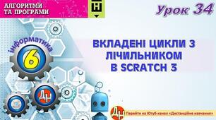 Відеоурок "Вкладені цикли з лічильником в Scratch 3"
