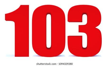 3d Red Number 103 Isolated On Stock Illustration 1094329280 | Shutterstock