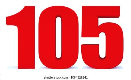 3d Red Number 105 Isolated On Stock Illustration 1094329241 | Shutterstock