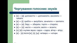 Складні випадки чергування голосних.
