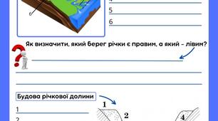 Самостійна робота - Робочий аркуш "Будова річки"