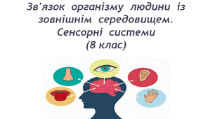 Зв'язок  організму  людини  із  зовнішнім  середовищем. Сенсорні  системи. (8 клас)