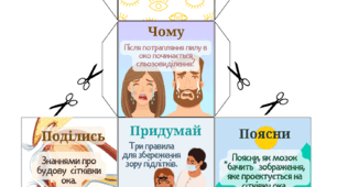 Кубик Блума на тему "Зорова сенсорна система"