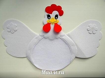 Як зробити аплікацію з тканини - курочка, півень - своїми руками, шаблони