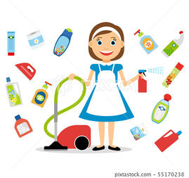 Housewife and home cleaning icons-插圖素材[55170238] - PIXTA圖庫