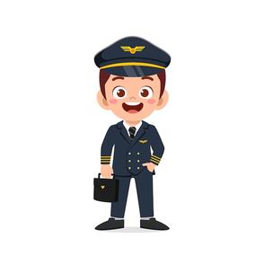 Premium Vector | Happy cute little kid boy wearing pilot uniform
