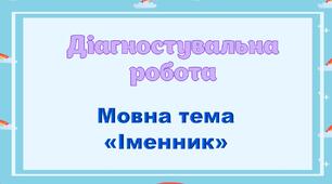Діагностувальна робота з мовної теми "Іменник"