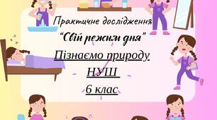 Практичне дослідження: "Свій режим дня" з Пізнаємо природу НУШ 6 клас