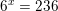 \small {{6}^{x}}=236