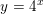 \small y={{4}^{x}}