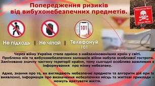 Попередження ризиків від вибухонебезпечних предметів. Наземні міни. Правила безпеки.