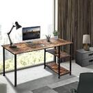 Amazon.com: BROWN-BROWN 55 Inch Computer Desk, Home Office Desk with Extra Storage, Personal Laptop Pc Workstation, Student Study Desk, Metal Frame Wood Table for Reading Writing, Rustic Brown… (55” 2 Tier) :