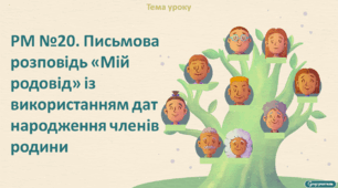РМ. Письмова розповідь «Мій родовід» із використанням дат народження членів родини.