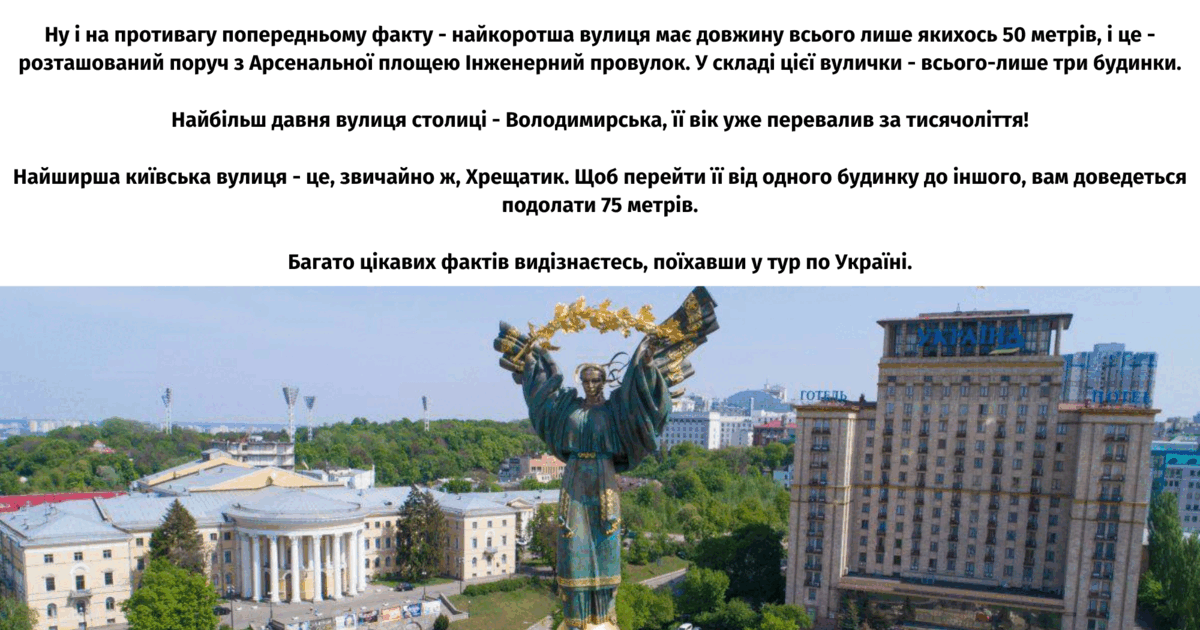 Цікаві факти про Київ. | Інші методичні матеріали. Дидактичні матеріали