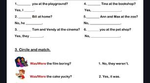 Діагностична робота " Where were you yesterday?" 3 клас
