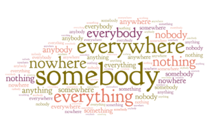 Adverb and indefinite pronoun 
