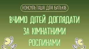 Консультація для батьків "Вчимо дітей доглядати за кімнатними рослинами"