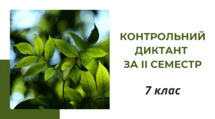 Контрольний диктант за ІІ семестр