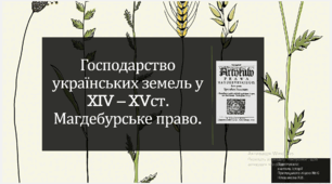 Господарство українських земель у XIV – XVст. Магдебурське право.