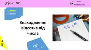 Презентація з теми: "Знаходження відсотка від числа"