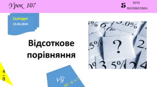 Презентація з теми: "Відсоткове порівняння"
