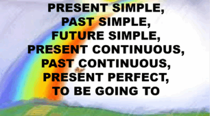 PRESENT SIMPLE, PAST SIMPLE, FUTURE SIMPLE, PRESENT CONTINUOUS, PAST CONTINUOUS, PRESENT PERFECT, TO BE GOING TO