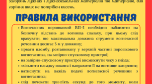 Інструкція з використання порошкового вогнегасника ВП-5