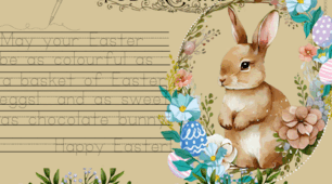 Тренажер пропису на тему "Easter postcard"