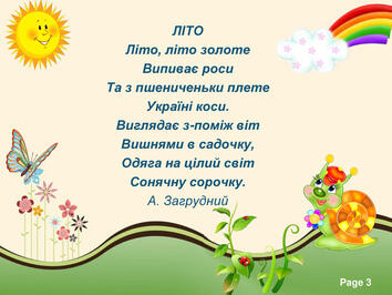 Презентація “Літо. Літні зміни в природі”