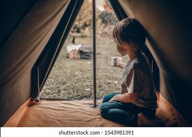 Cute Little Boy Inside Old Camping Stock Photo 1543981391 | Shutterstock