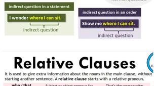 Relative clause and indirect question 