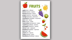 Слова англійською на тему Fruits Фрукти