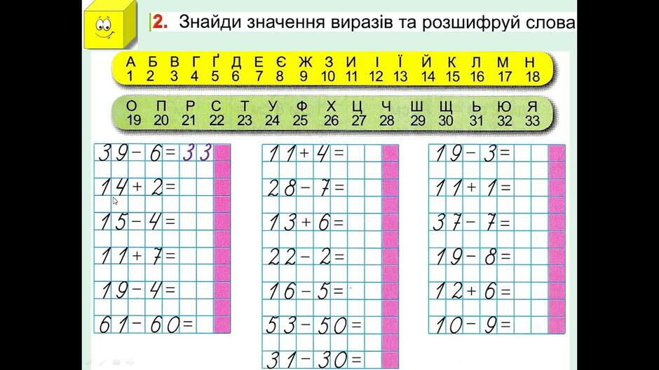 Математика 1 клас НУШ Додаємо і віднімаємо одноцифрове число